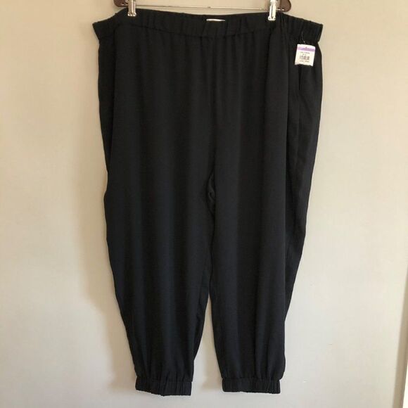 14th & Union Black Joggers Womens 3X Casual Drape Pull On Elastic Waist NWT - Picture 1 of 7